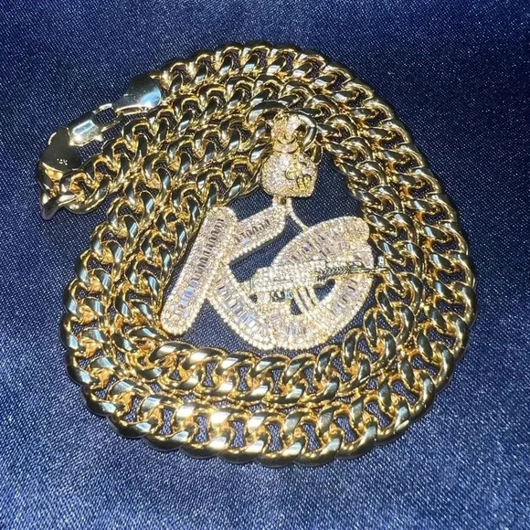 Other - Cuban Necklace W/ Iced Out “KO” pendant